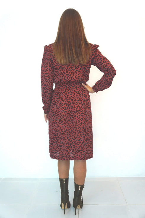 The Classic Dress - Maroon Animal dubai outfit dress brunch fashion mums